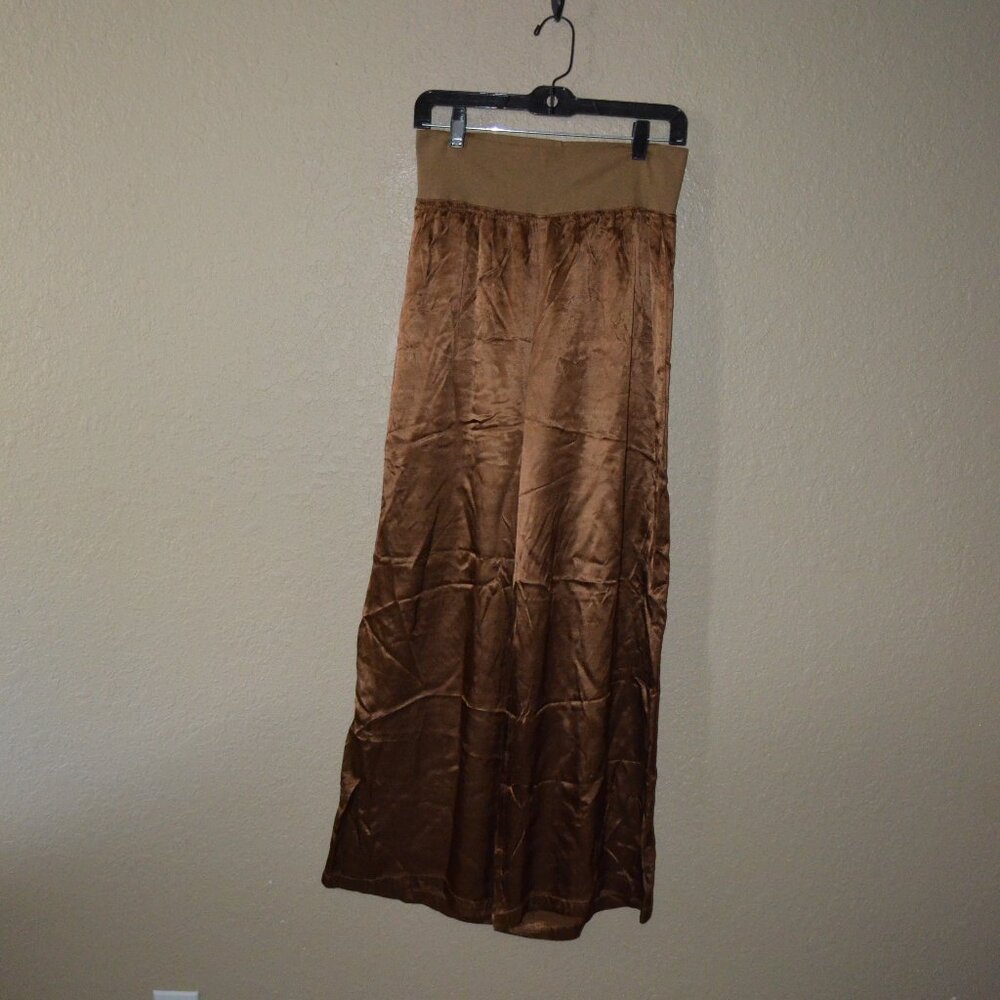 NWT $128 Hard Tail Hickory Copper Rayon Wide Leg Comfy Pants